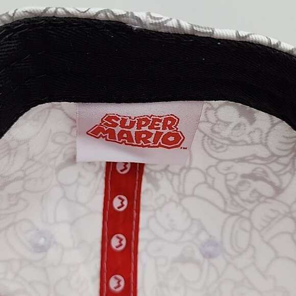 Nintendo Super Mario Snapback Adjustable Hat Cap Red White OS Fits Most - Picture 10 of 16